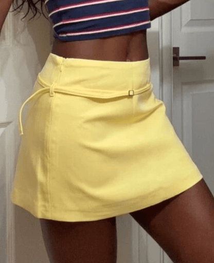 Jessica Falda Pantalón con Cierre Lateral y Cinturón