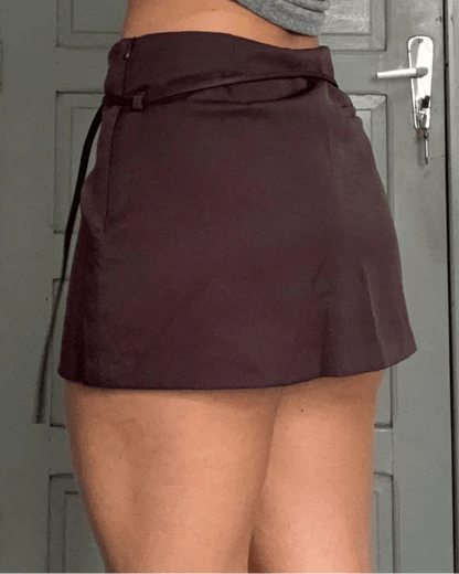 Jessica Falda Pantalón con Cierre Lateral y Cinturón
